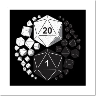 D20 Yin Yang DnD Dice Dungeons and Dragons Print Posters and Art